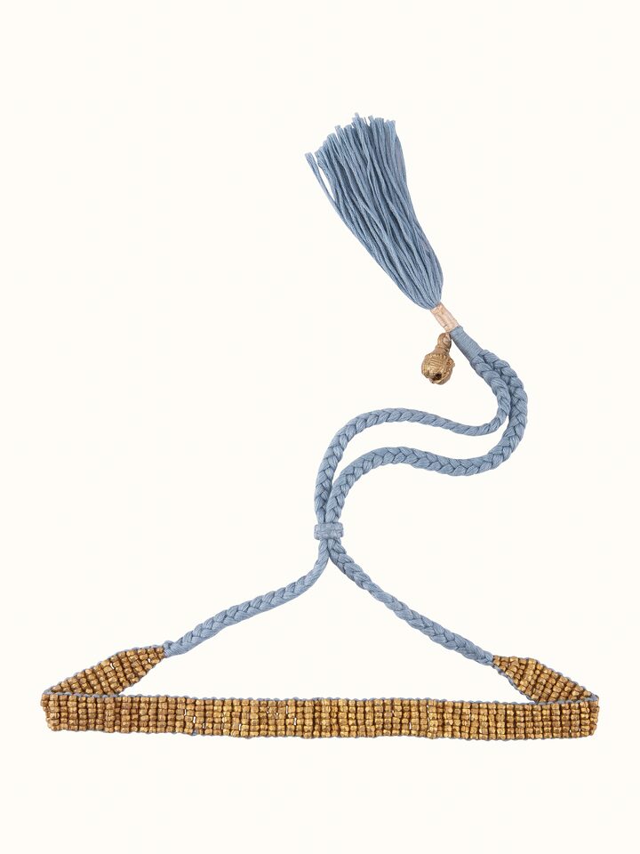 Front view of Dhokra Long Necklace showing the complete piece and design