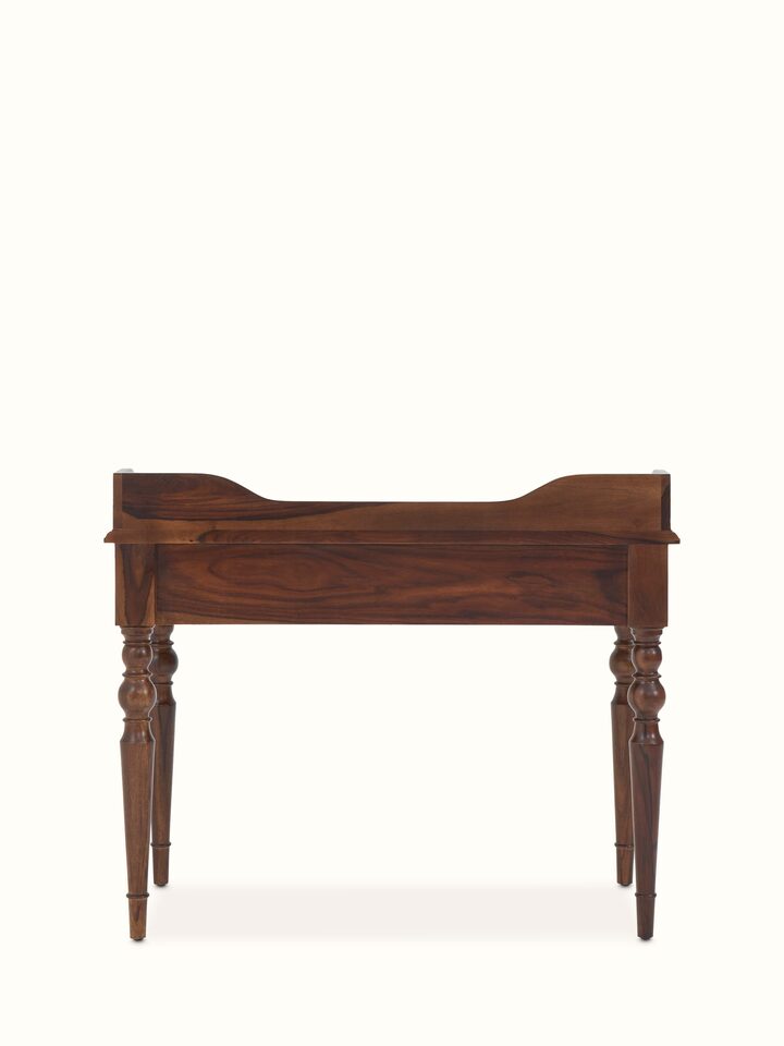 Back view of the Sheesham Wood Study Table (2 Drawers)