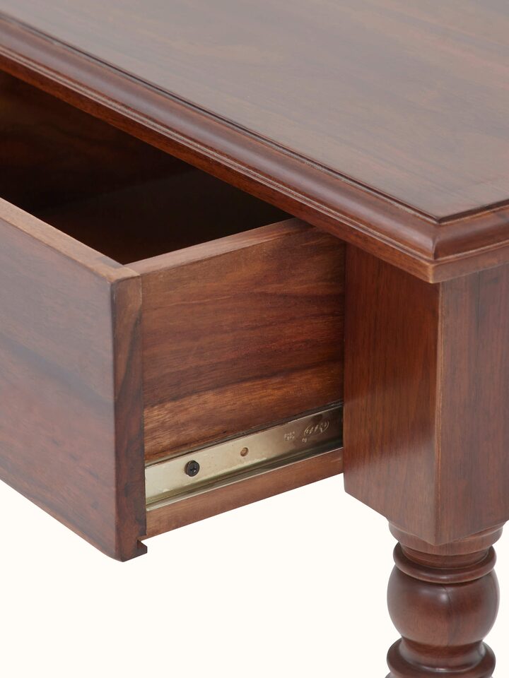 Overhead view of the Sheesham Wood Study Table (2 Drawers)