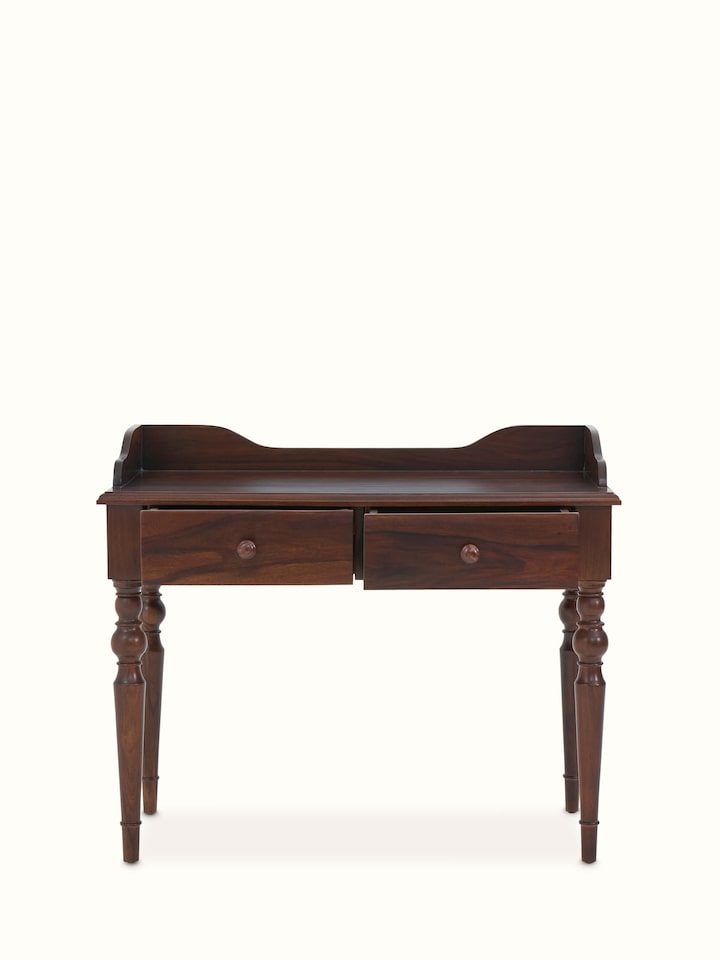 Additional overhead view of the Sheesham Wood Study Table (2 Drawers)