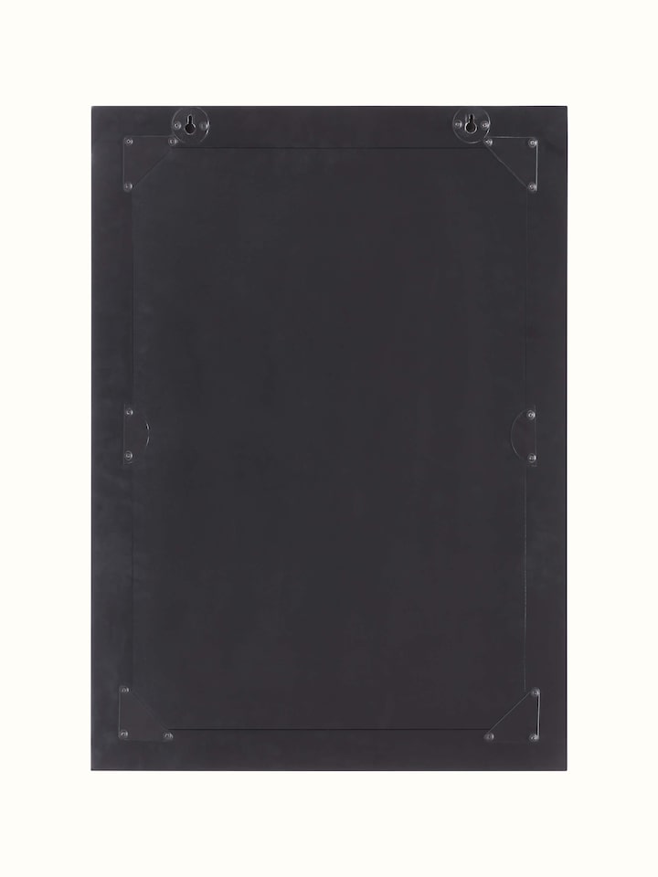 Overall view of the rectangular bone inlaid wall mirror, capturing the full frame and design details