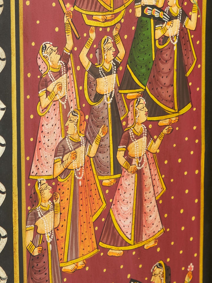 Close-up view of Miniature Painting Partition Screen focusing on detailed miniature artwork