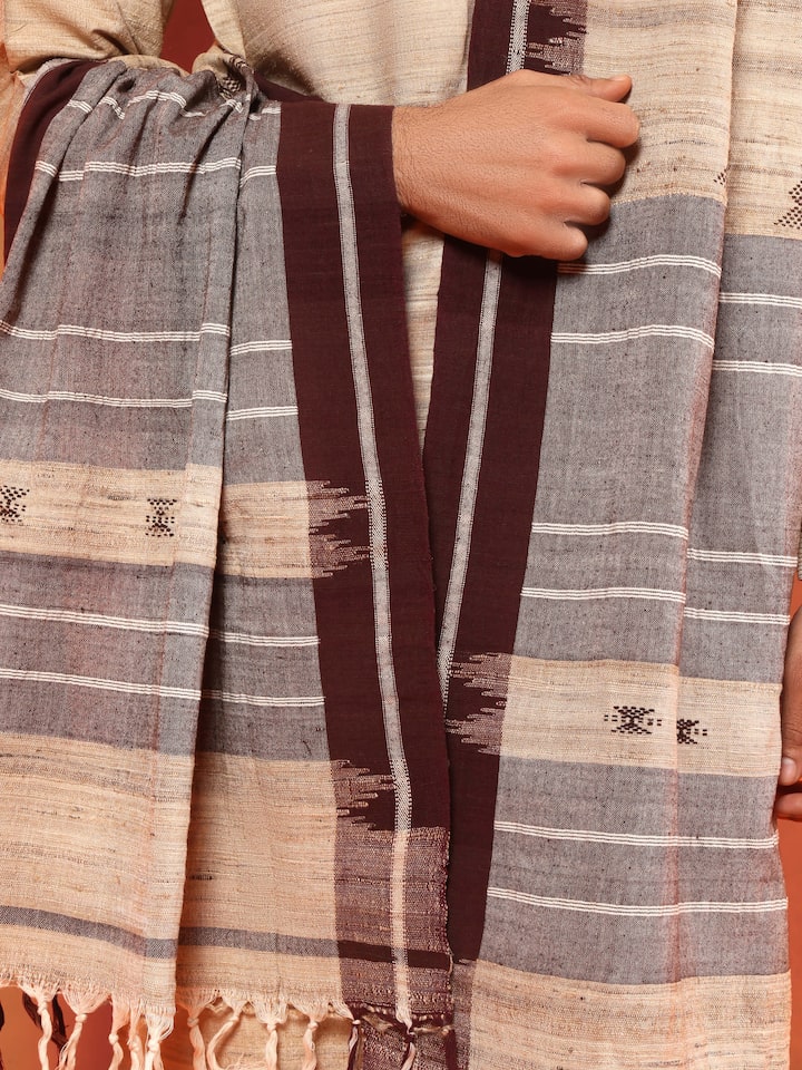 Draped view emphasizing soft texture and ethnic appeal.