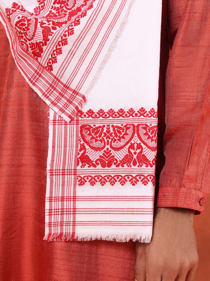 Detail shot showing breathable cotton weave and fine hand finish.