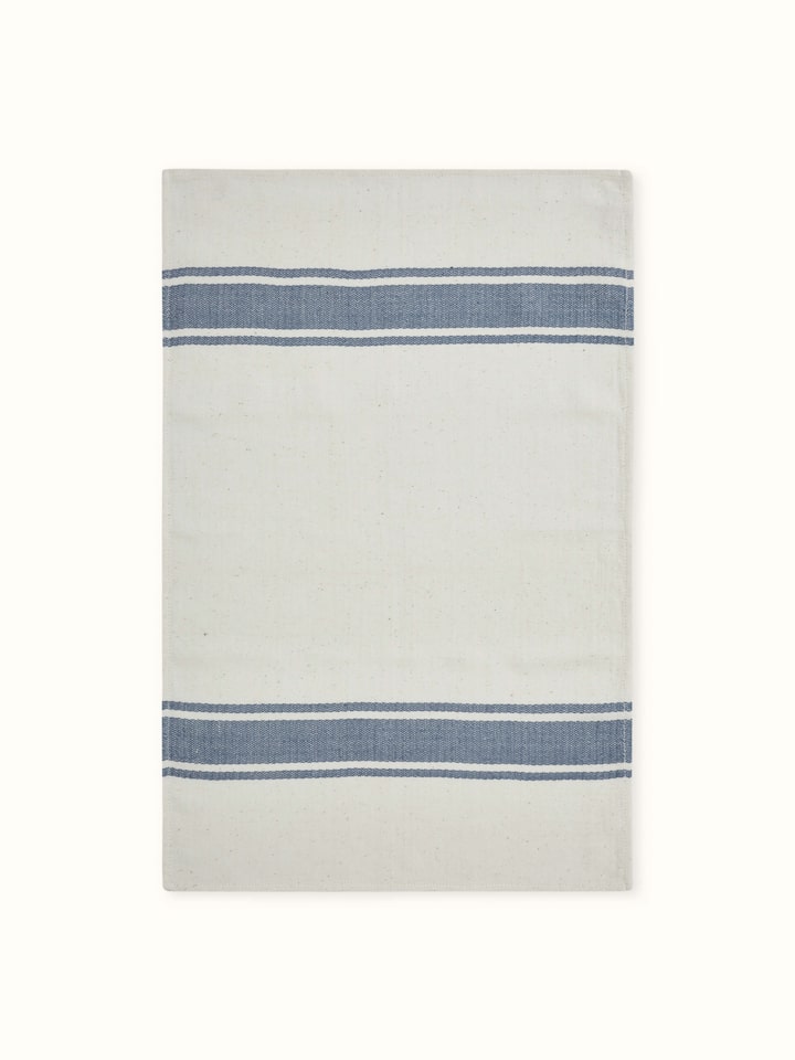 Full view of Sarvika blue checks cotton hand towels (2 pcs) displaying their design and texture.