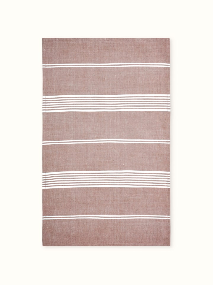 Close-up of Simhi light pink stripe cotton hand towels (2 pcs) emphasizing the stripe pattern and soft texture.
