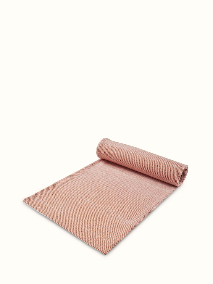 Side view of Shikara Brown Chambray Cotton Bath Towel (L) emphasizing the large size and comfort of the towel