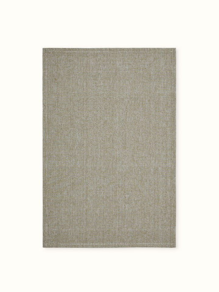 Detailed view of Shikara green chambray cotton hand towels (2 pcs) focusing on the fabric and stitching details.
