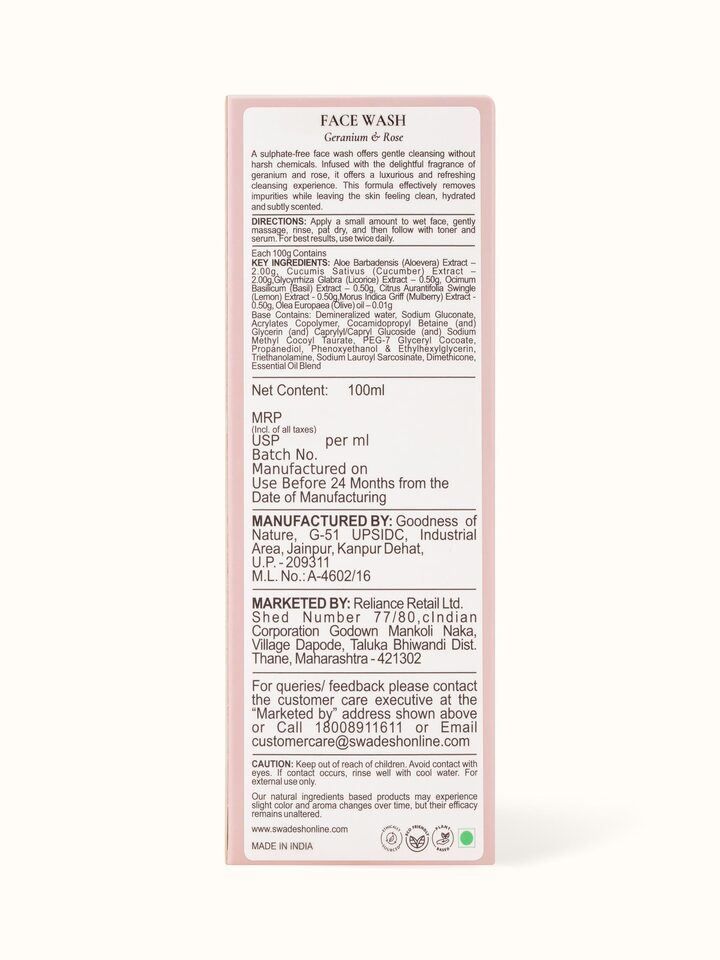 Face Wash Geranium & Rose