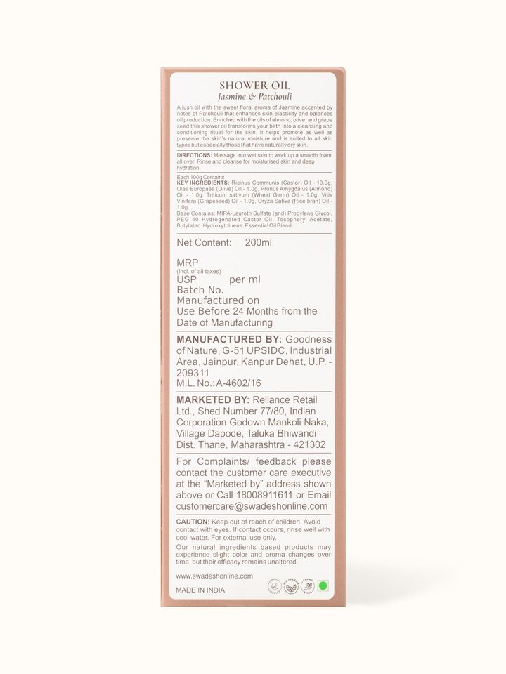 Shower Oil Jasmine & Patchouli