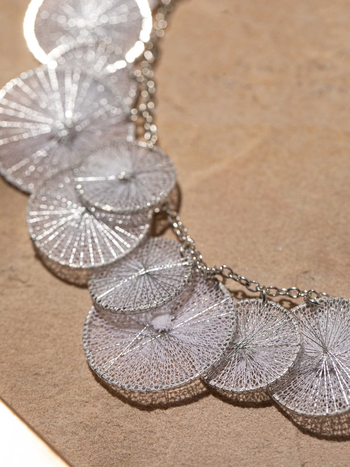 Back view of String Craft Long Necklace showcasing clasp and overall design.