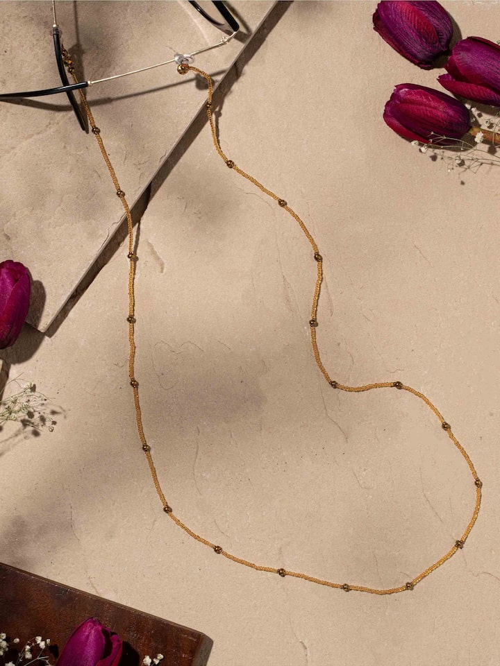 Side view of Glass Bead Lanyard emphasizing bead arrangement and craftsmanship.