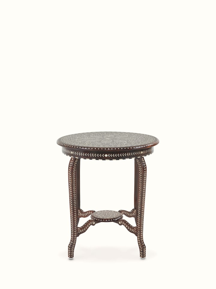 Sheesham Wood & Bone Inlay Patio Table