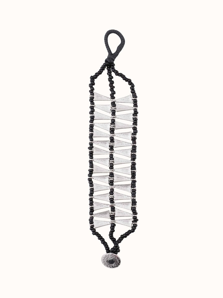 Front view of Handcrafted flexible bracelet featuring unique design and adaptable fit