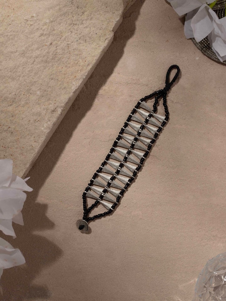 Close-up view of Handcrafted flexible bracelet highlighting intricate design and detailed craftsmanship