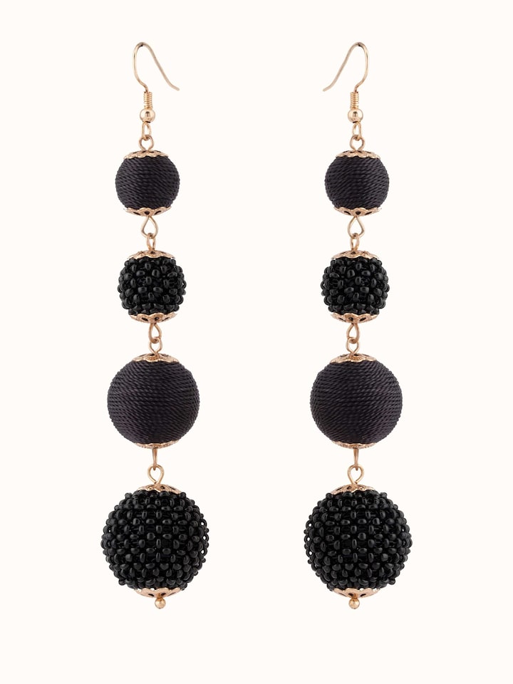 Front view of Handcrafted Drop Earrings showcasing unique design and craftsmanship.