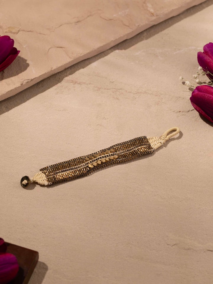Close-up view of Handcrafted Flexible Bracelet emphasizing the craftsmanship.
