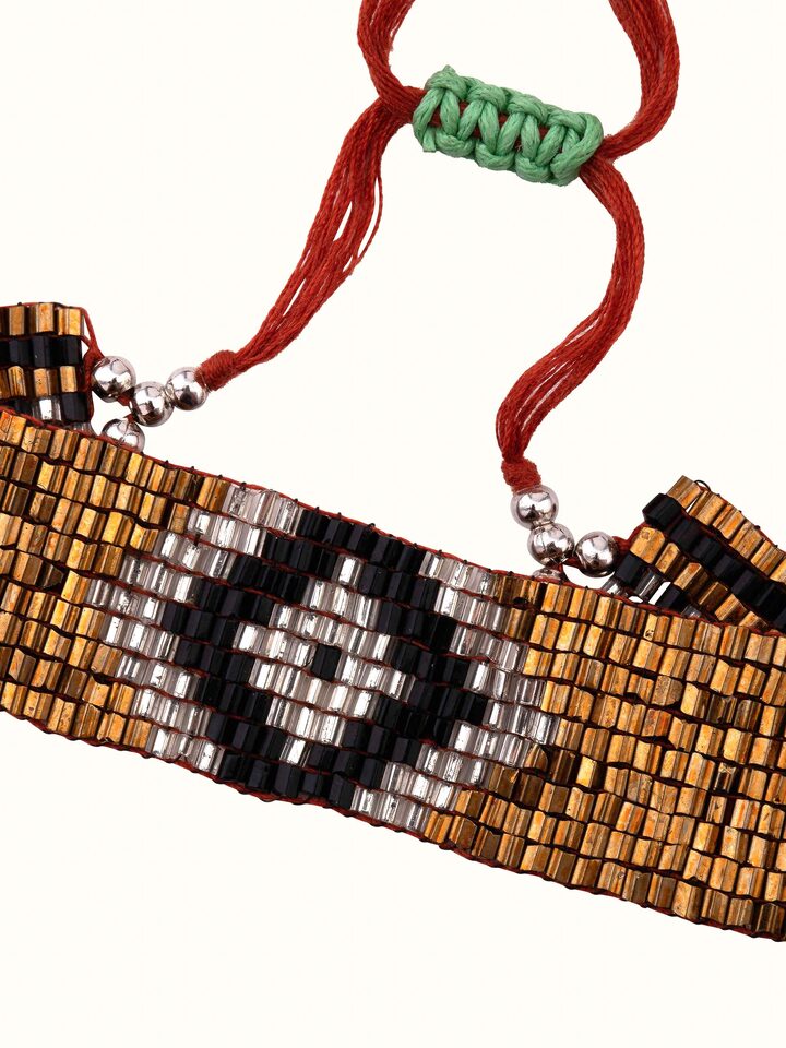 Overhead view of Handcrafted Flexible Bracelet emphasizing flexible design