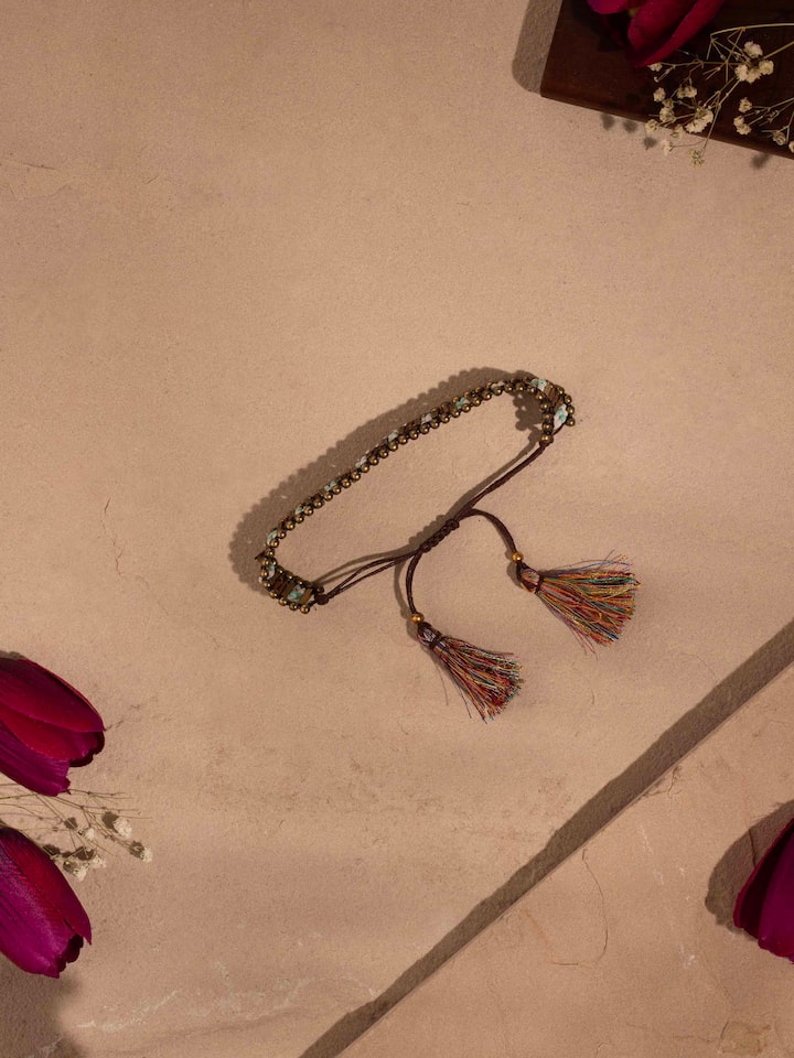Close-up of Handcrafted Flexible Bracelet focusing on its unique texture and detailed work.
