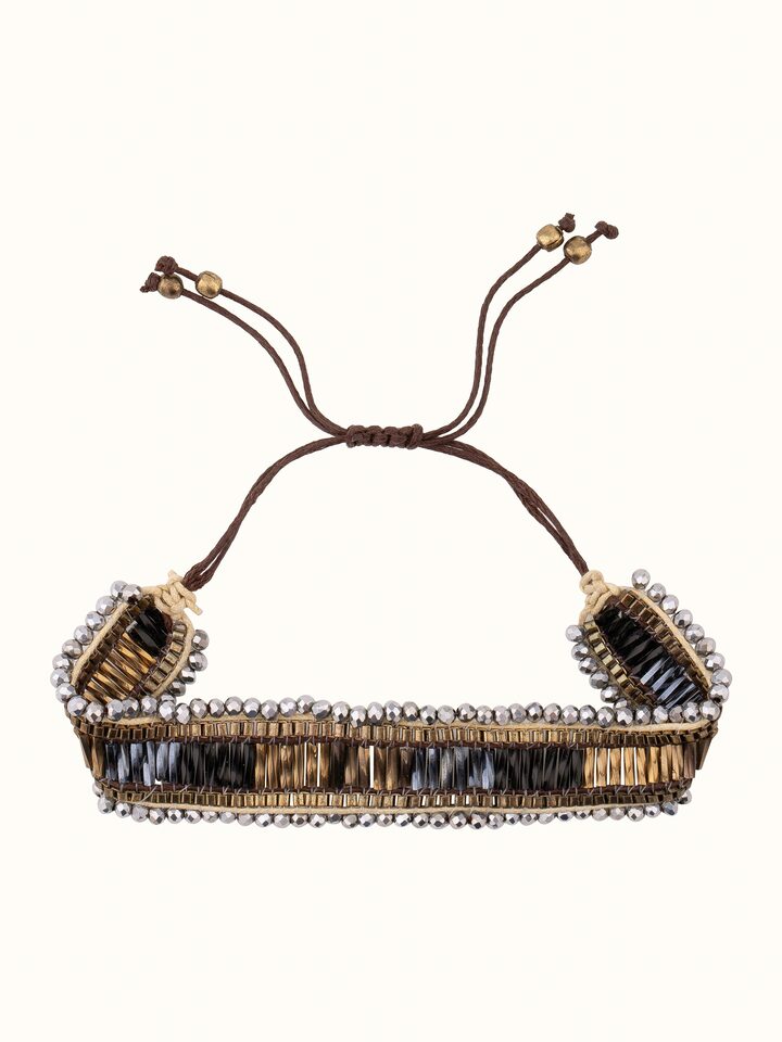 Front view of Handcrafted Flexible Bracelet showcasing its unique design and fine craftsmanship.