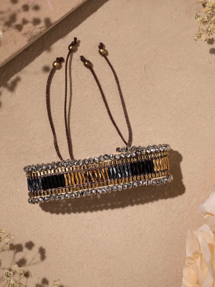 Close-up view of Handcrafted Flexible Bracelet emphasizing the intricate details and unique design.