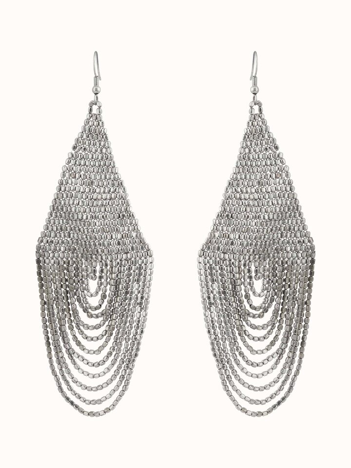 Overhead view of Handcrafted Drop Earrings featuring exquisite handmade detailing and design.