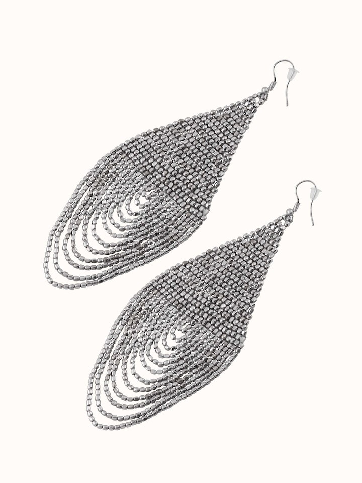 Artistic angle of Handcrafted Drop Earrings showcasing their sophisticated and handcrafted design.