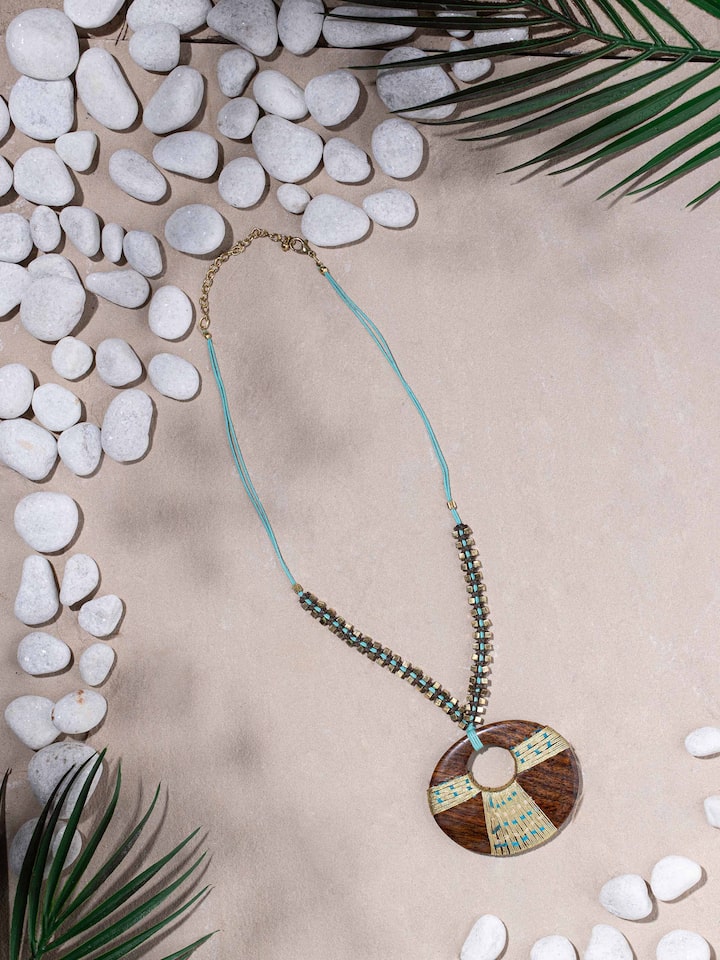 Close-up view of Handcrafted Long Necklace emphasizing the fine craftsmanship and artistic design.