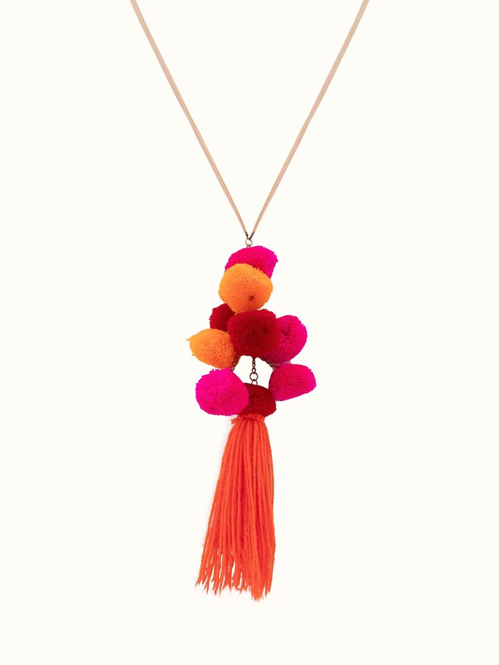 Front view of Handcrafted Long Necklace showcasing intricate design and craftsmanship.