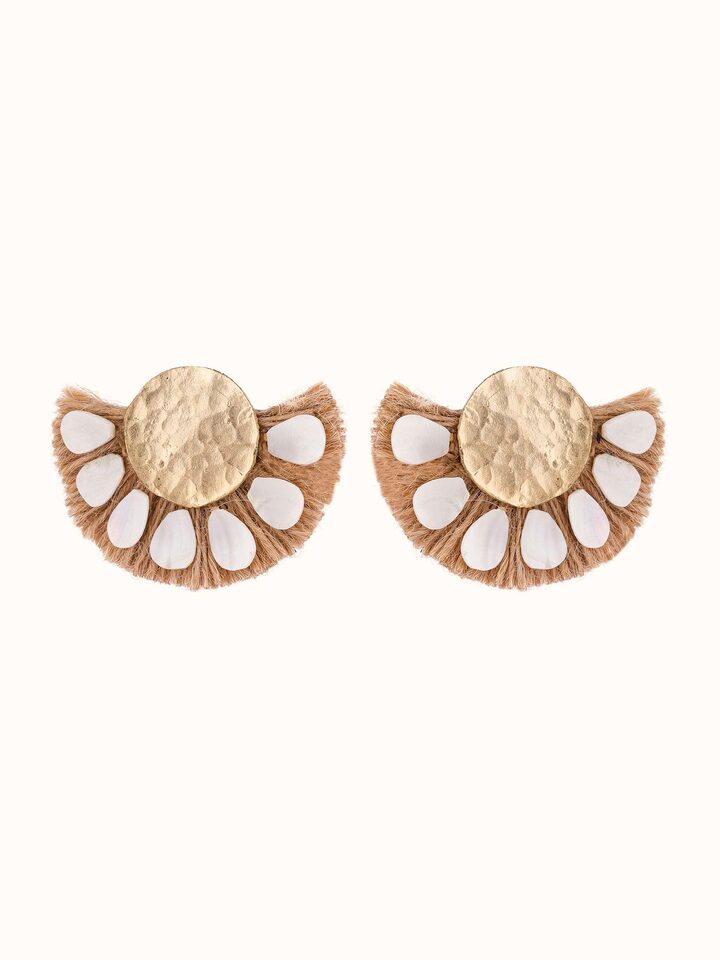 Front view of Handcrafted Drop Earrings showcasing elegant design and craftsmanship.