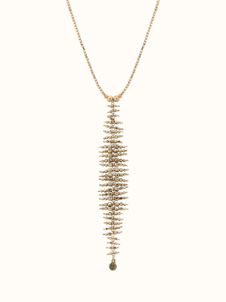 Front view of Handcrafted Long Necklace showing the complete piece and design