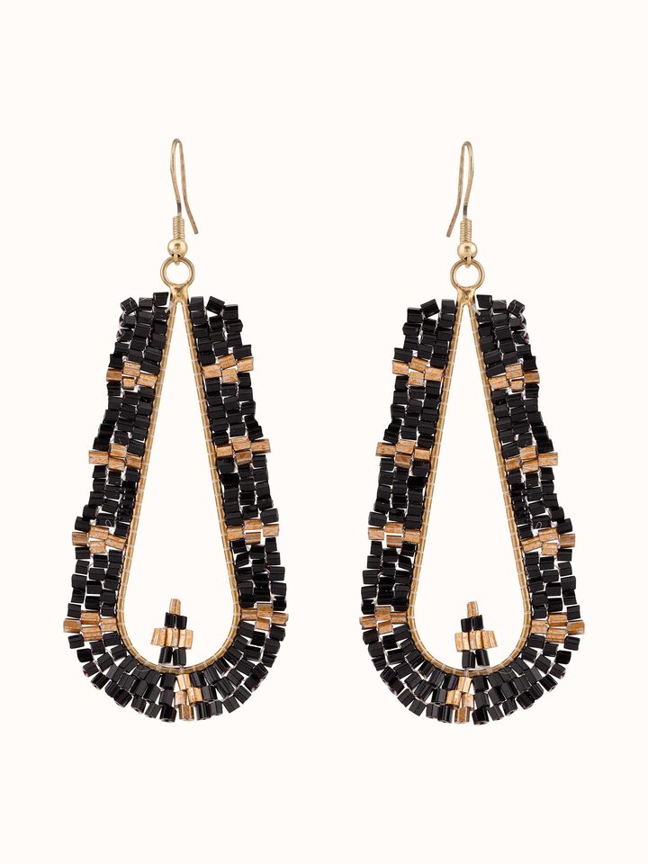 Front view of Handcrafted Drop Earrings featuring artisanal design and unique craftsmanship.