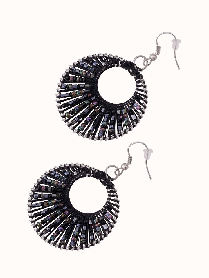 Back view of Handcrafted Drop Earrings featuring the secure clasp and detailed craftsmanship.