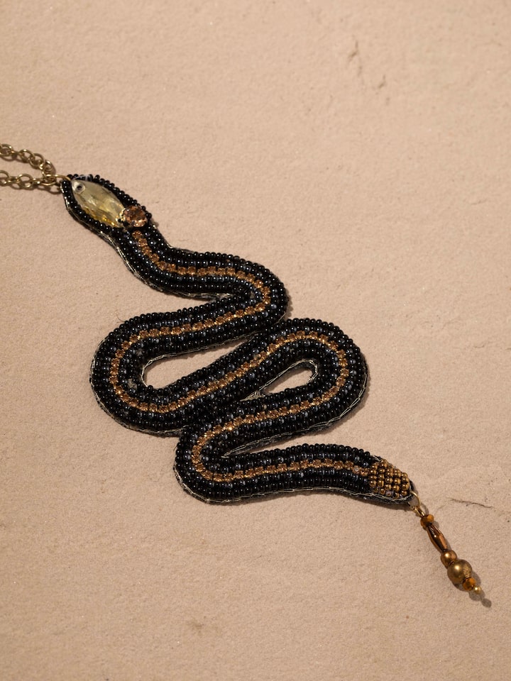 Detailed view of Handcrafted Long Necklace focusing on the fine design elements and craftsmanship.