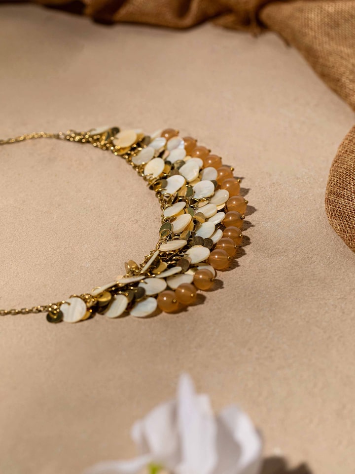 Back view of Handcrafted Collar Necklace showing the clasp and overall design.