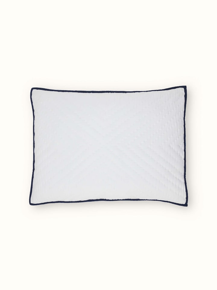 Kalpanama indigo woven buti cotton pillow shams featuring a traditional buti design with a vibrant indigo background.