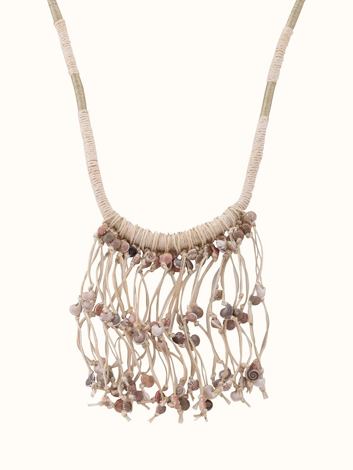 Front view of Cowrie Shell Drop Earrings featuring natural shell elements and elegant design.