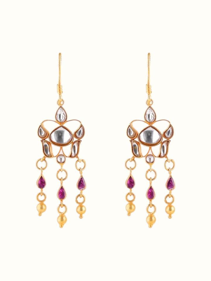 Front view of Silver Smithing Drop Earrings featuring a sophisticated drop design with detailed silver work.