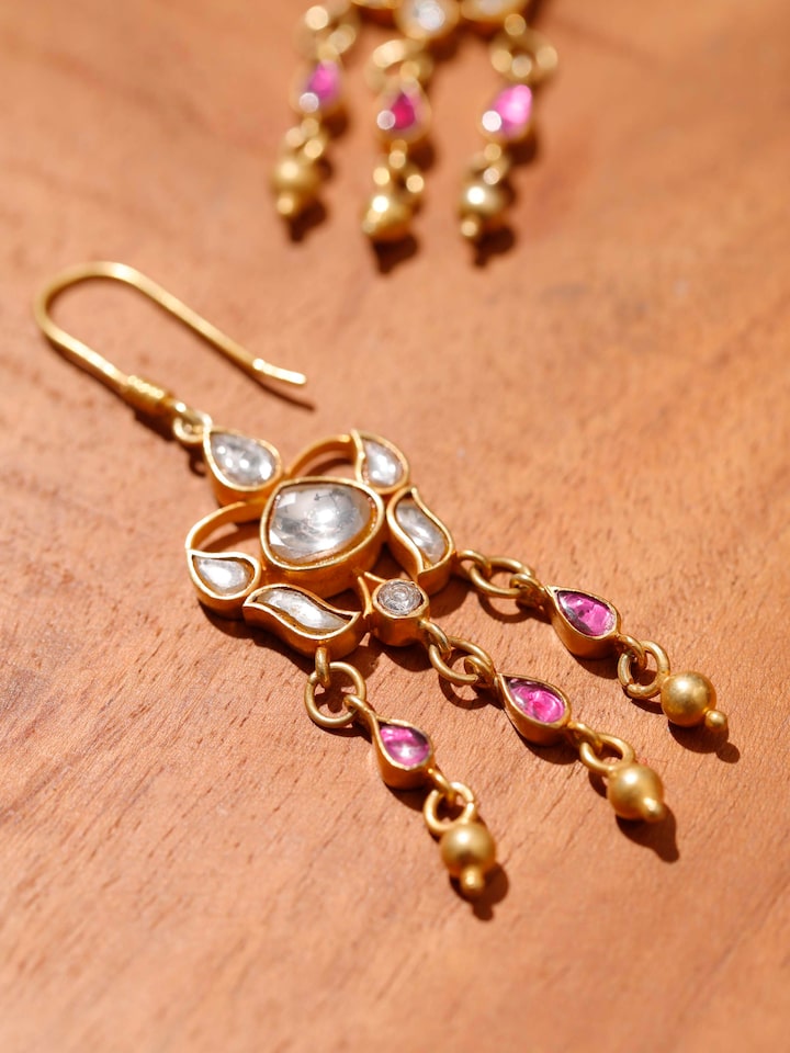 Detailed close-up of Silver Smithing Drop Earrings showing the intricate craftsmanship and elegant design.