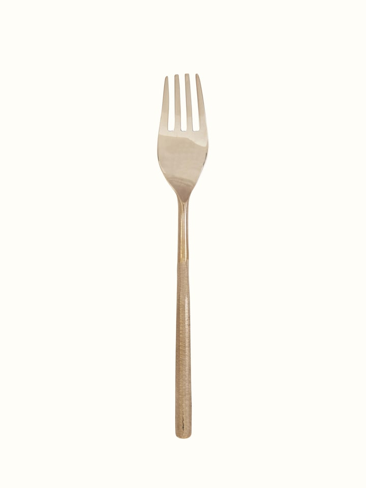 Close-up view of Bell Metal Dinner Fork focusing on the texture and quality