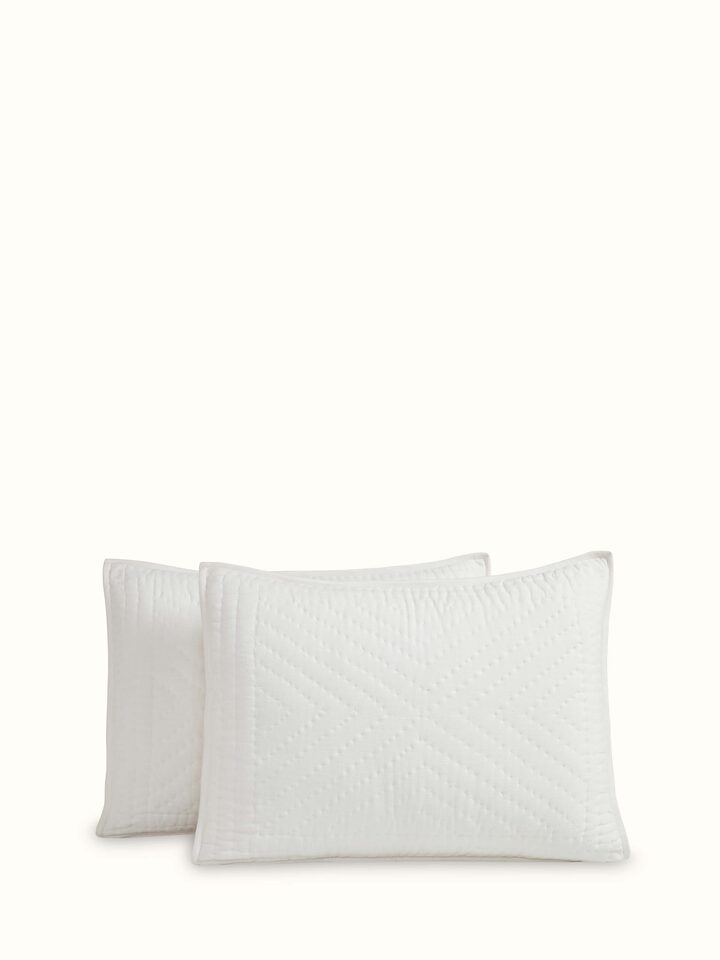 Kapasa off-white textured stripe cotton handloom bedspread set - Overhead view displaying the complete set