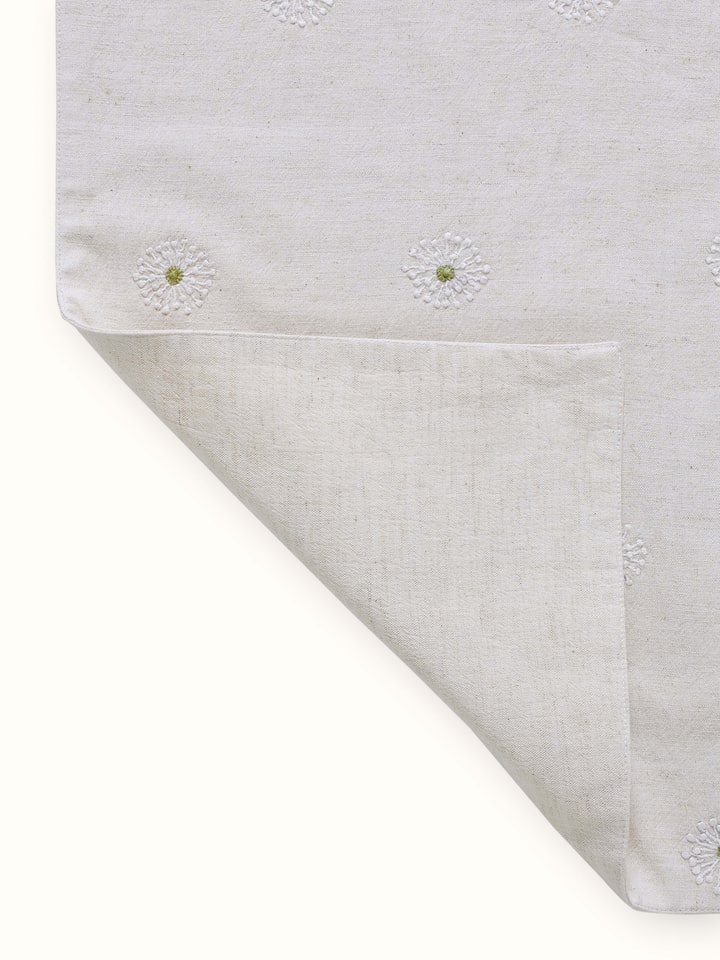 Back view of table runner showing neat finish and stitching.
