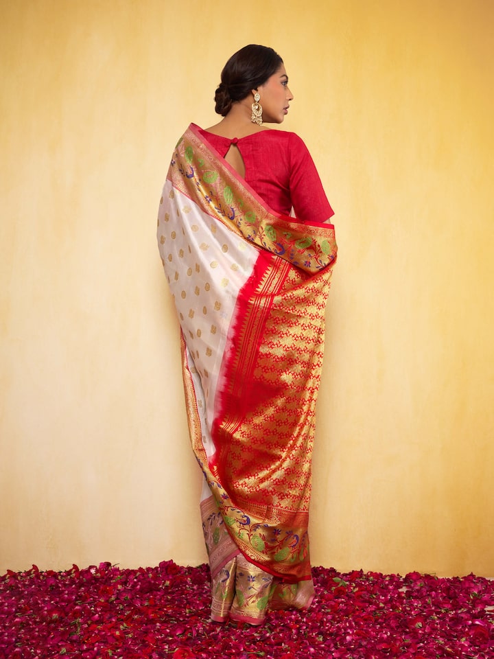 Off-white Silk Venkatagiri Saree