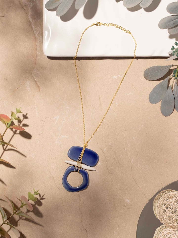 Close-up view of Ceramic Long Necklace highlighting the colorful ceramic beads and detailed craftsmanship.