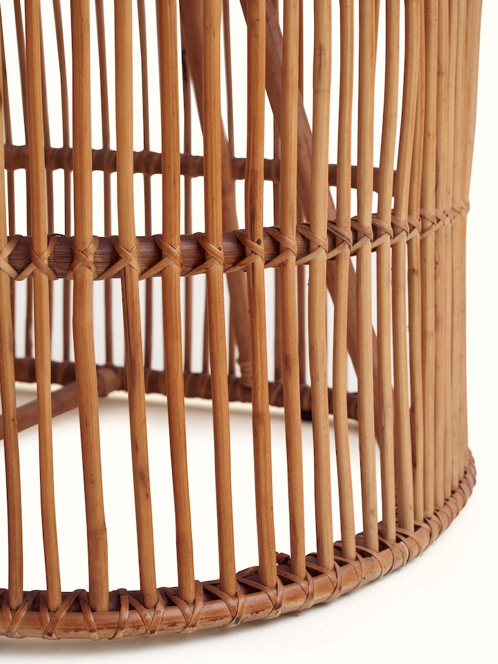Top view of Cane & Bamboo Coffee Table, showing the natural patterns and craftsmanship