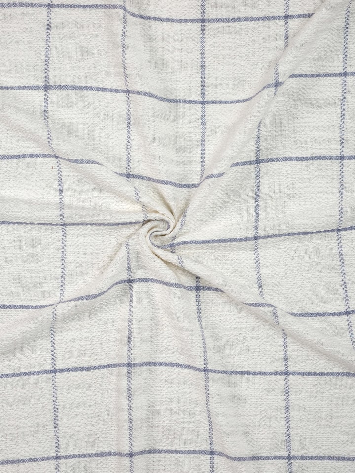 Detailed view of Adhima grey twill cotton handloom throw showing the fine weaving and texture
