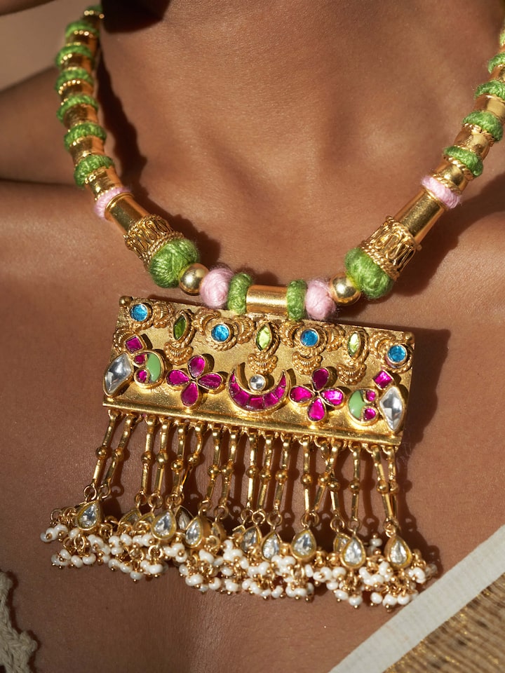 Detailed view of Silver Smithing collar necklace showcasing intricate metalwork and superior finish
