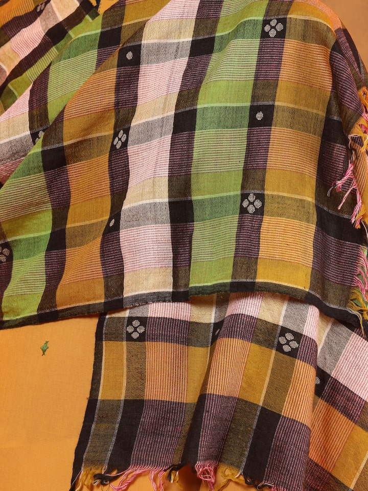 Green Woollen Bengal Jamdani Stole