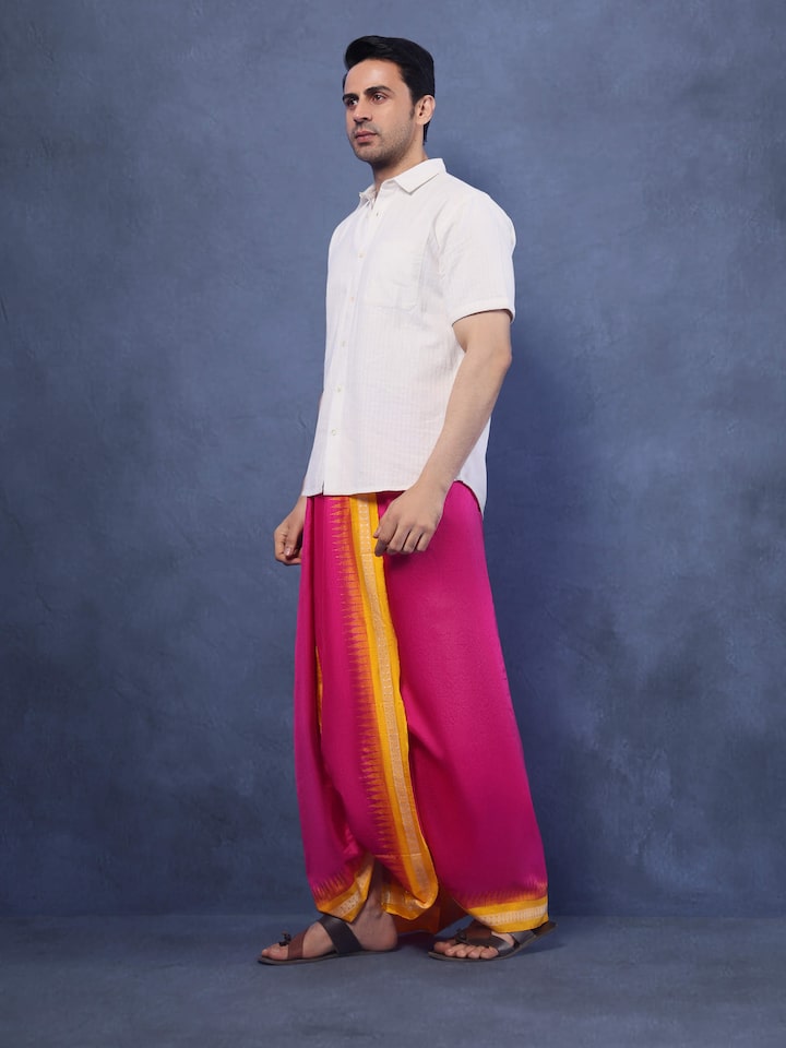 Lifestyle shot illustrating the graceful drape and traditional silhouette.