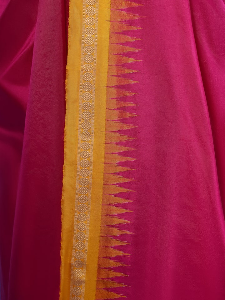 Side profile capturing the relaxed yet classic elegance of this unstitched dhoti.